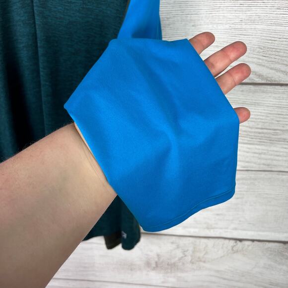 Gap Fit Men's Brushed Tech Jersey Savvy Teal Pullover Top Size XL - Picture 6 of 11